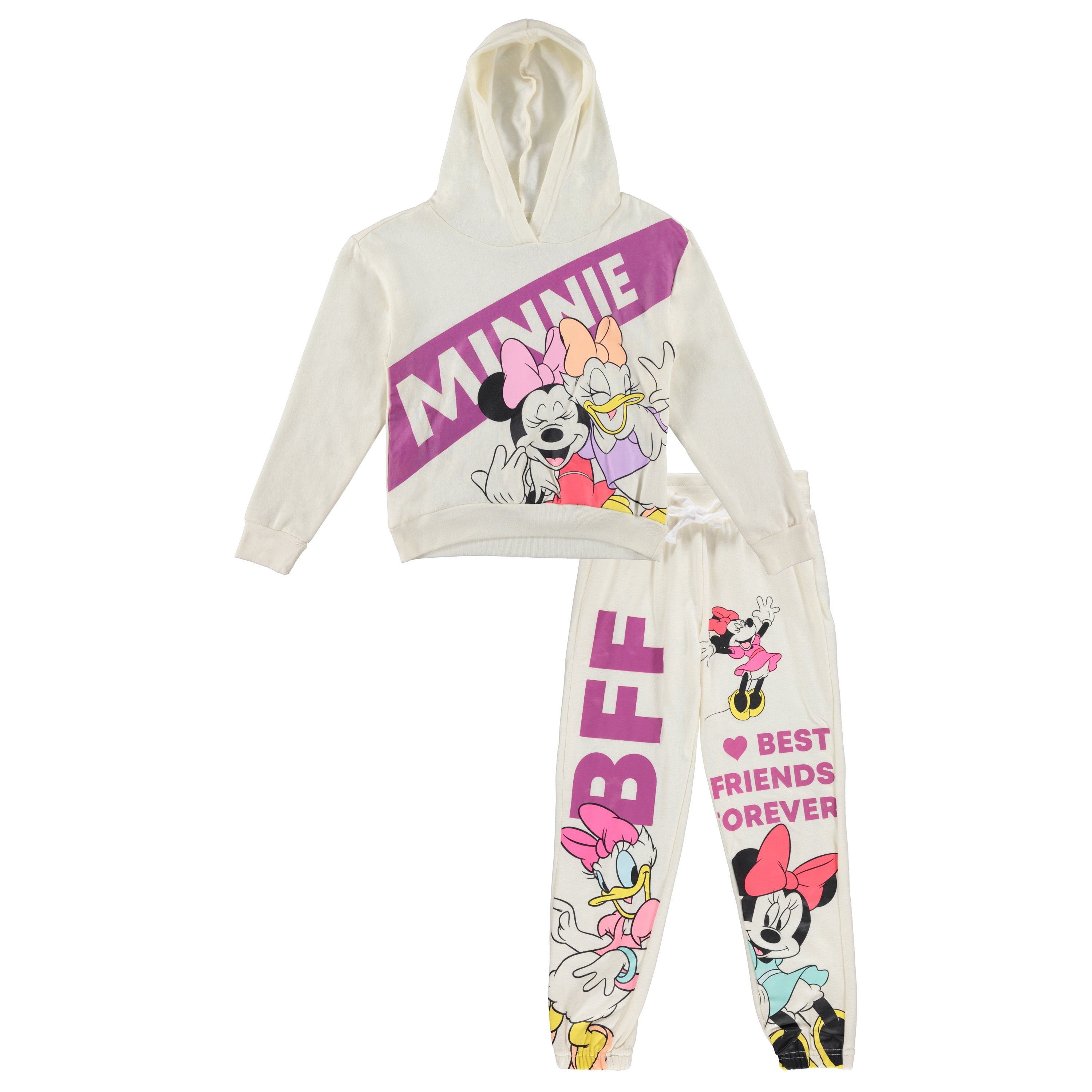 Disney Girls Minnie Mouse Hoodie and Jogger Clothing Set - Sizes 4-16