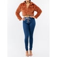 thumbnail image 3 of A2Y Women's Casual Cute Sherpa Fuzzy Two Pockets Button Closure Crop Jackets Terra Cotta L, 3 of 3