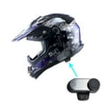 thumbnail image 1 of 1Storm Adult Motocross Helmet Off Road MX BMX ATV Dirt Bike Mechanic HGXP14B + Motorcycle Bluetooth Headset: Skull Blue, 1 of 9