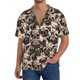 thumbnail image 1 of Fotbe Pug Camisa Estampada de Manga Corta para Hombre, Casual de Verano, Estilo Playero, Sin Arrugas-Large, 1 of 5