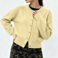 thumbnail image 5 of Cardigan Sweaters for Women Button Down Long Sleeve Crewneck Cardigans Open Front Knitted Sweater Business Casual Fall Outfits, 5 of 5