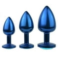 thumbnail image 2 of Jeweled Aluminum Anal Plug - Great for Temperature Play! Small Blue, 2 of 10