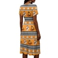 thumbnail image 5 of Halloween Dresses for Women Ghost Pumpkin V Neck Spooky Dresses Short Sleeve Funny Causal Dress, XL, 5 of 5
