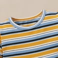 thumbnail image 6 of IROINNID Toddler Girl's Stripe Printed Tops Ruffle Shorts Headbands 3PCS Outfits, 6 of 9