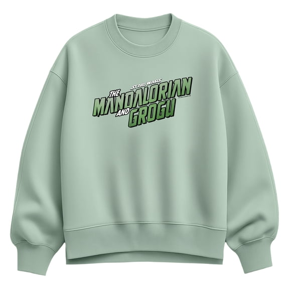 The Mandalorian And Grogu - Full Color Movie Logo - Women's Oversized Fleece Crew Sweatshirt