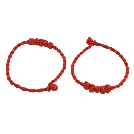 Woman Braided Knit Nylon String Wrist Bracelets 2Pcs