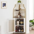 thumbnail image 1 of Estilo rural bar gabinete: five - tier gold wine organizer con glass holder y adjustable estante para dining room de esquina almacenamiento, 1 of 7