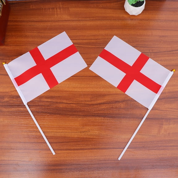 WESIEVYA England 20Pcs Small Handheld National Flags with Poles for Sports and Patriotic Events