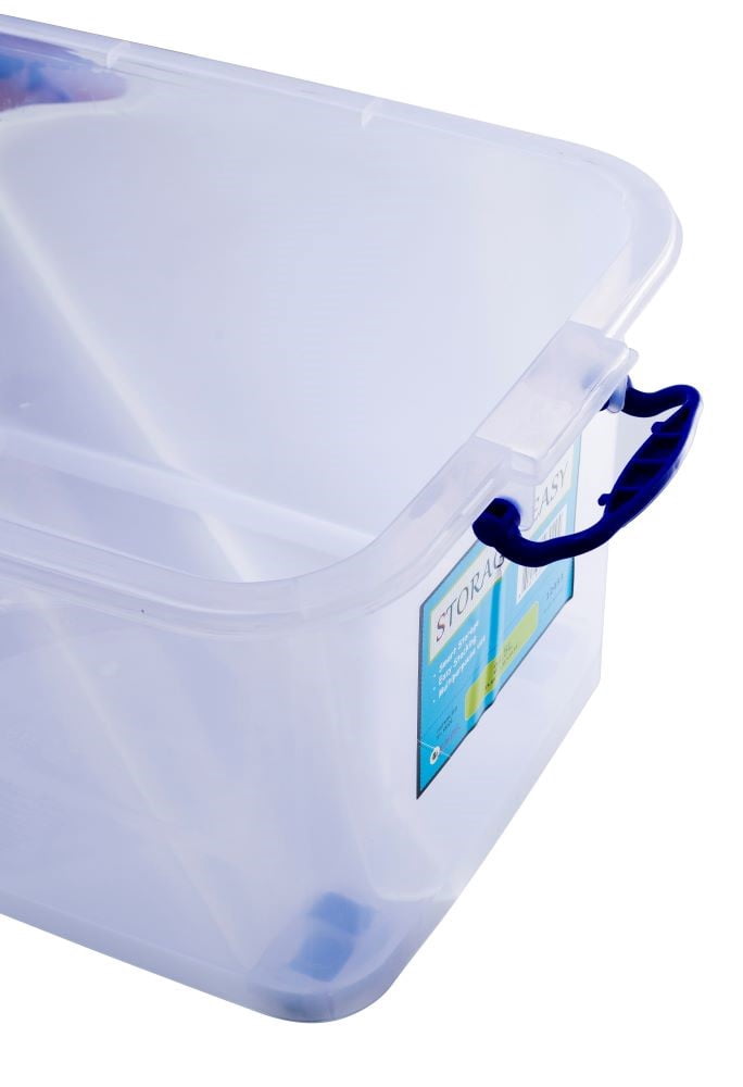 32L Plastic Storage Box with Wheels, 20"x13.5"x11" for Adults and Teens