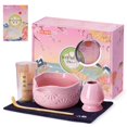 thumbnail image 1 of Set de batidor para matcha JUL WIND con cuenco de cerámica 530 ml rosa, 1 of 8