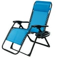 thumbnail image 6 of Gymax 2PCS Folding Zero Gravity Lounge Chair Recliner w/ Cup Holder Pillow Blue, 6 of 9