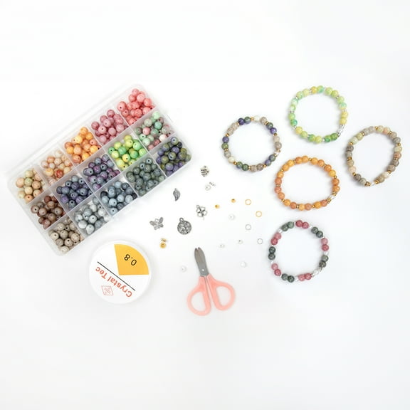 Cousin DIY Charm Bracelet Making Kit with 538 Pieces of Marble Beads and Jewelry Supplies