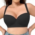 thumbnail image 6 of Xdegoge 2 Pack Full Coverage Bras for Women Plus Size Push Up Seamless Underwire Spaghetti Adjustable Strap Bra Padded with Support Comfortable Plunge Brassiere, 6 of 8
