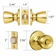 thumbnail image 3 of Polished Brass Privacy Door Knob, Bed and Bath, 6-Way Universal Fit, 3 of 13