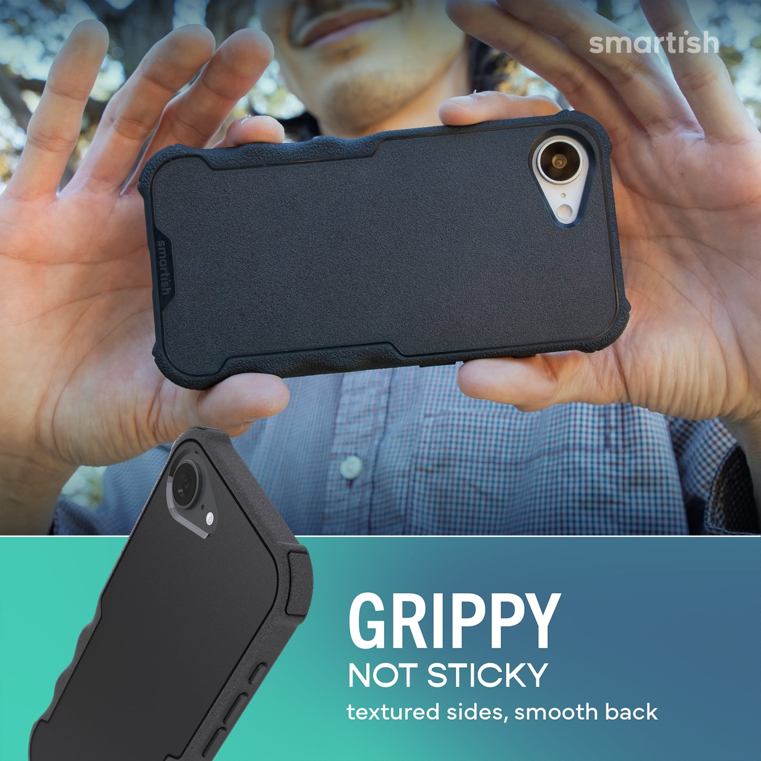 Smartish iPhone 17e/16e MagSafe Case - Gripzilla - Heavy Duty Armor Cover - Black