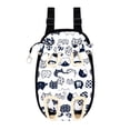 thumbnail image 2 of Pet Backpack Carrier, Cat Carrier Backpack Small Pet Carrier Pet Travel Carrier Front Facing Pack for Walking Hiking Travel Outdoor Use White Printed Design, 1 Pack, 2 of 7