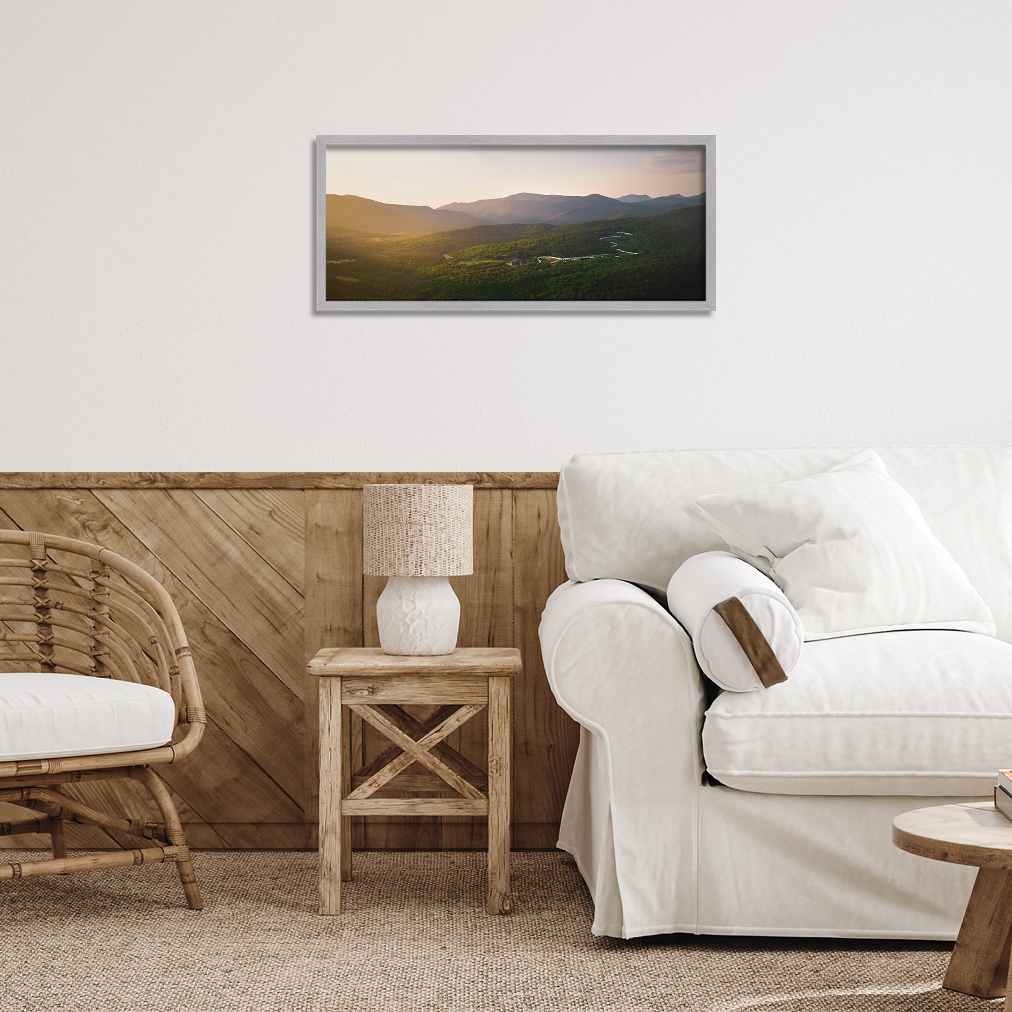 Stupell Industries Winding Road Through Forested Mountains Gray Framed Giclee Art, design by Jonathan Zaharek