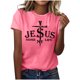 thumbnail image 1 of Mujeres Manga Corta de Verano Tops Pascua Impresa Cuello Redondo, Blusa de Moda Casual para la Primavera, 1 of 4