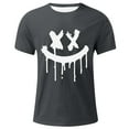 thumbnail image 4 of Mens Shirts under $5.00 Short Sleeved Round Neck Printed T-shirt Gray 4XL, 4 of 4
