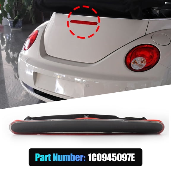 NURATIT LED Red Third Brake High Mount Stop Lamp Light Part Number 1C0945097E for Volkswagen Beetle Models 1998-2010 High Visibility Center Brake Light Replacement