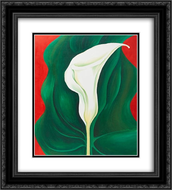 O'Keeffe 2x Matted 20x24 Black Ornate Framed Art Print 'Single