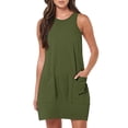 thumbnail image 2 of ZenCart Women's Sleeveless Dress Summer Casual Mini Tank Dress with Pockets Loose Beach Vacation Crew Neck Sundress, 2 of 8