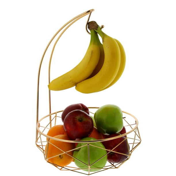 Cuisinart Stainless Steel Fruit Basket with Banana Hanger, Rose Gold Fruit Storage Basket with