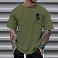 thumbnail image 2 of Krdevn Men's Summer Short Sleeve Round Neck T Shirt Coconut Tree Print Trend Down Shirt Top,L, 2 of 4