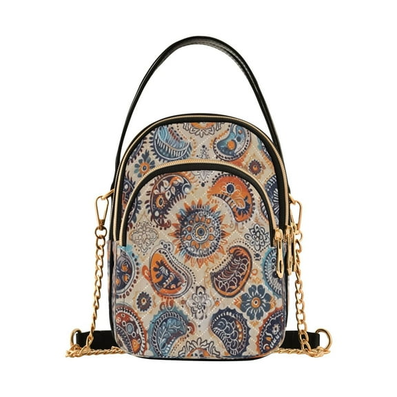 ALAZA Chain Crossbody Bags for Women Boho Ethnic Bohemian Indian Mandala Shoulder Handbag Phone Purse