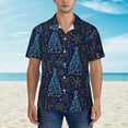thumbnail image 2 of Sikiie Shining Christmas Tree Print Men's Hawaiian Shirt, Summer Beach Button Pocket Short Sleeve T-Shirt,X-Large, 2 of 7