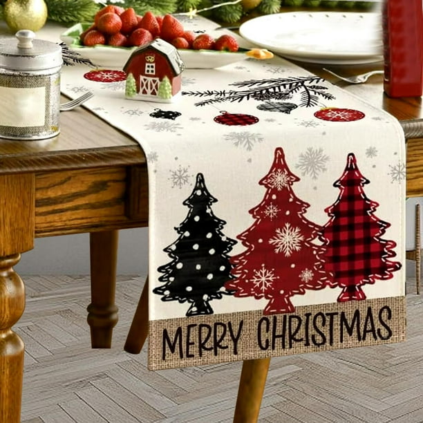 Navideños Vestir Mesa De Navidad Camino De Mesa Scottish Para