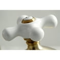 thumbnail image 4 of Kingston Brass KS1167PX Heritage Two-Handle 3-Hole Deck Mount Widespread Bathroom Faucet with Brass Pop-Up in Brushed Brass, 4 of 8