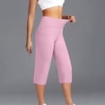 thumbnail image 6 of YanHoo Yoga Capris for Women Elastic Waist Pull On Stretchy Capri Pants Casual Comfy Cropped Trousers with Pockets, 6 of 8