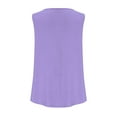 thumbnail image 6 of Htigea Summer Tank Tops for Women Loose Fit Pleated Square Neck Sleeveless Tops Curved Flowy Sale Purple,M, 6 of 6