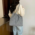 thumbnail image 6 of SPEKSEE Gingham Tote Bag Vintage Shoulder Tote Lightweight Shoulder Bag Gingham Large Capacity Handbag, 6 of 7