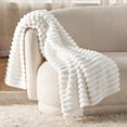 thumbnail image 7 of Fleece Throw Blanket for Couch, Throw Size Bed Blanket, Soft Lightweight Fuzzy Luxury Bed Blanket for Women Girls, 40" x 60" White, 7 of 7