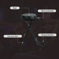 thumbnail image 5 of Happydeer Guitar Stool with Padded Seat, Portable Folding Stool Guitar Stand, with Foot Rest Bar, Retractable Hook, 5 of 8