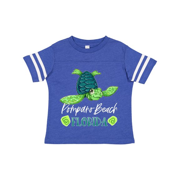 Inktastic Pompano Beach, Florida Happy Sea Turtle Boys or Girls Toddler T-Shirt