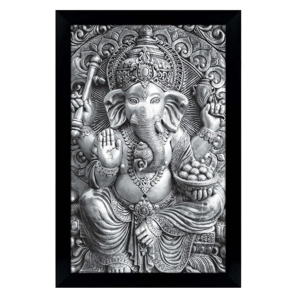 Black And White Ganesha Art