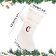 thumbnail image 7 of Christmas Stockings with Initials, Personalized Embroidered Monogram 16.5 Inches Knitted Christmas Stockings Fireplace Xmas Stockings for Family Holiday Party Decoration White Red Letter, 1Pcs, 7 of 7
