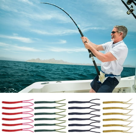 Sportteer Fishing Bait Soft Fishing Lure Soft Fishing Lure 6Pcs Simulated Spiral Split Double-tailed Worm Bait Loach False Bait