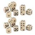 thumbnail image 2 of 20 dados de seis caras de 16 mm con puntos circulares de grano perlado blanco para juegos de mesa y enseñanza de matemáticas., 2 of 14