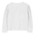 thumbnail image 3 of Girls' Ribbed Long Sleeve Top Crew Neck Solid Casual Pullover Comfortable Fitted Blouse for Daily Wear & Layering (5-14 Years), 3 of 9