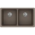 thumbnail image 3 of Elkay Quartz Classic 33" x 18-1/2" x 9-1/2", Equal Double Bowl Undermount Sink, Dusk Gray Dusk Gray, 3 of 7