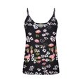 thumbnail image 2 of Playeras,Blusas y Tops,Ropa para Mujer Tallas grandes Camiseta de tirantes con estampado de camisola para mujer, camiseta, blusa, camiseta sin mangas, cuello en V, tirantes finos (Black, L), 2 of 4