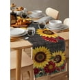 thumbnail image 3 of Sunflower Retro Burlap Cotton Table Runner 13x70 Inches Long, Spring Summer Rustic Flowers Botanical Farmhouse Table Runners, Outdoor Dining Tablecloths Decor for Baby Shower/Party/Wedding, 3 of 6