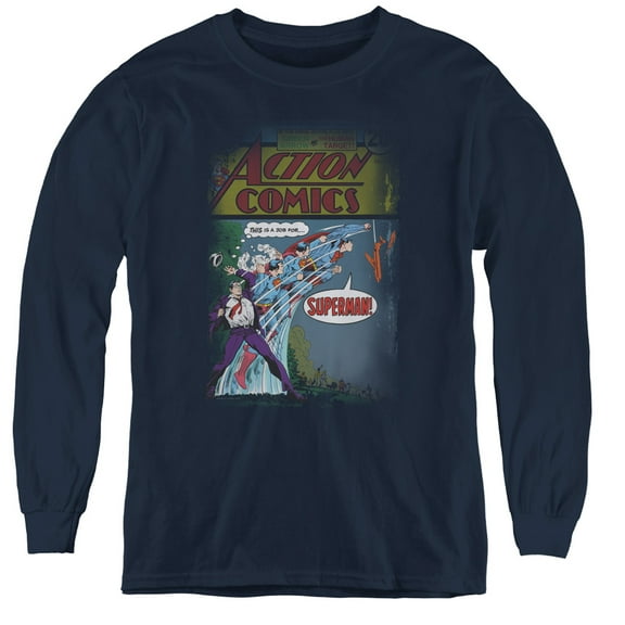 Superman - Quick Change - Youth Long Sleeve Shirt - Large