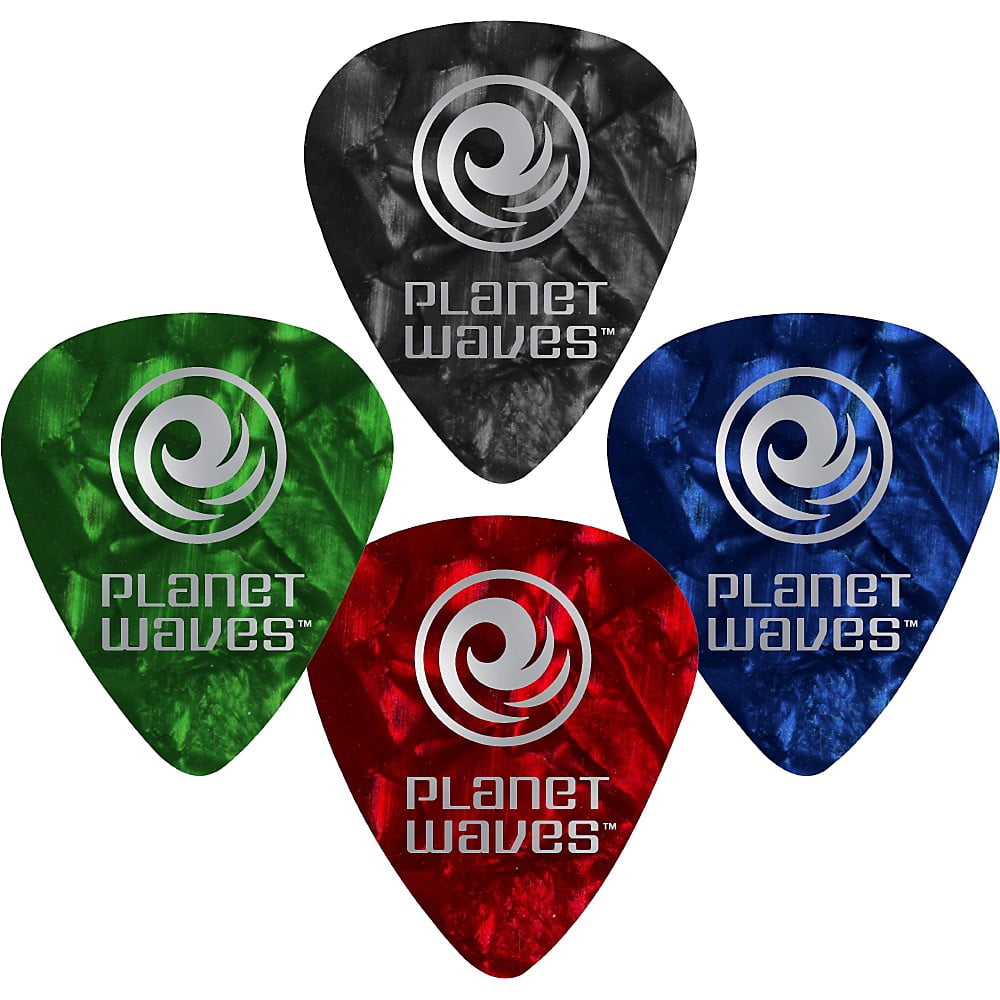 D'Addario Planet Waves Black Pearl Celluloid Guitar Picks - 100 Packs