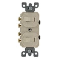 thumbnail image 1 of Interruptor combinado Leviton 15A 120/277V dúplex de 3 vías 5243-T, 1 of 1
