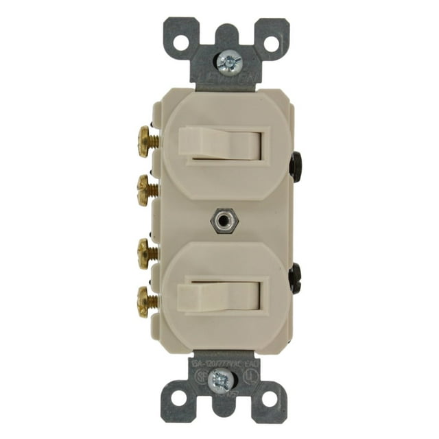 Interruptor combinado Leviton 15A 120/277V dúplex de 3 vías 5243-T